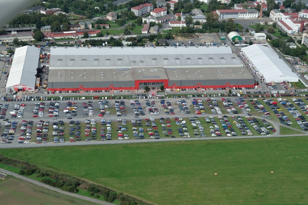 Letecký pohled na areál PVA Expo Praha v Letňanech
